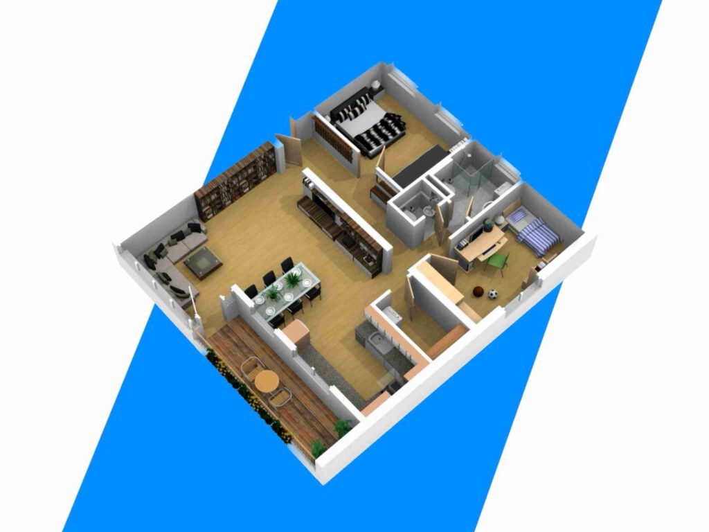 Moderner 3D Grundriss einer Wohnung