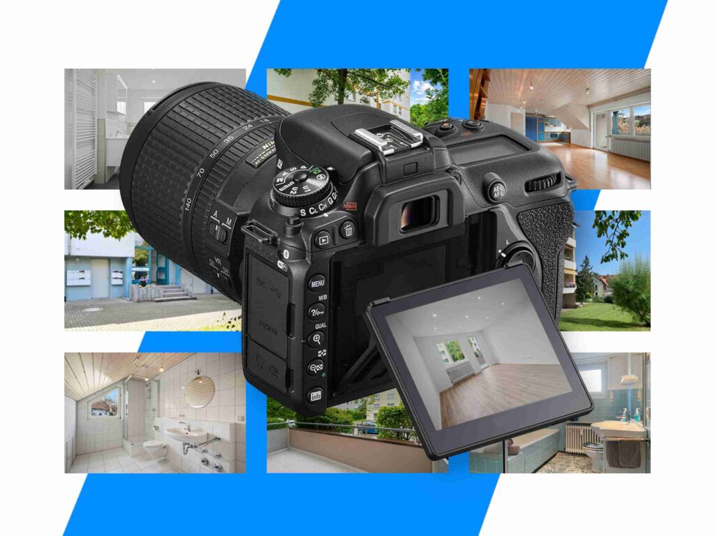 Spiegelreflexkamera mit Fotos unserer Immobilien